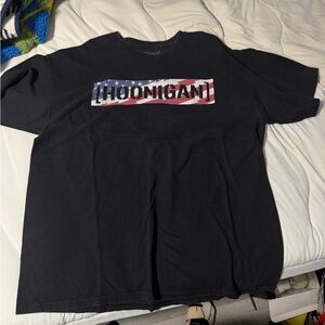 Men's Hoonigan Black Graphic Tee - American Flag Logo